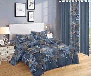 IMG-20251124-WA0213 Deep Blue Leaf Curtain Set
